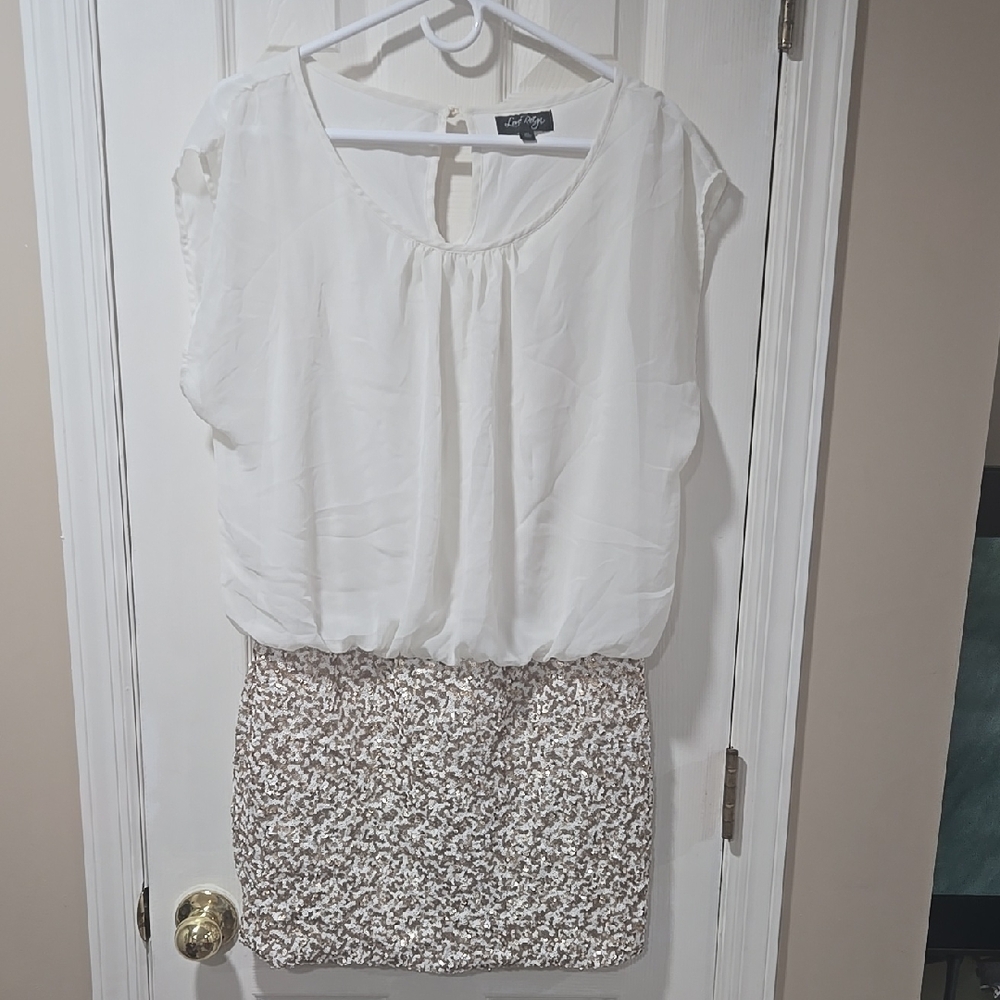 Love Reign White and Brown Mini Skirt